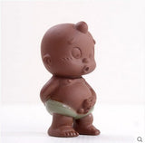 Tea Pets Ornament Chinese Folk Art Purple Clay Decoration Crafts Figurines Little Monk Yixing Baby Boy Spray Pee Tea Accessories