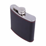 6oz Hip Flask PU Leather Wrapped Flagon Wine Pot Portable Stainless Steel Whiskey Wine Bottle Container Alcohol Drinkware