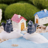 XBJ014 Miniature Decoration Cartoon Crafts Garden Squirrel Ornament Resin Decor Terrarium Figurines Micro Landscape