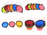 New Collapsible foldable silicone Pet dog bowl cat candy color outdoor travel portable puppy food container feeder dish on sale