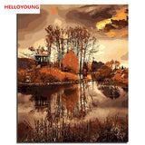 HELLOYOUNG DIY Handpainted Oil Painting Autumn suddenly Digital Painting by numbers oil paintings chinese scroll paintings