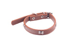 5 Colors Bone Pet Dog Collar Durable PU Leather Adjustable Puppy Cat Strap Collar S/M/L/XL 1.5cm