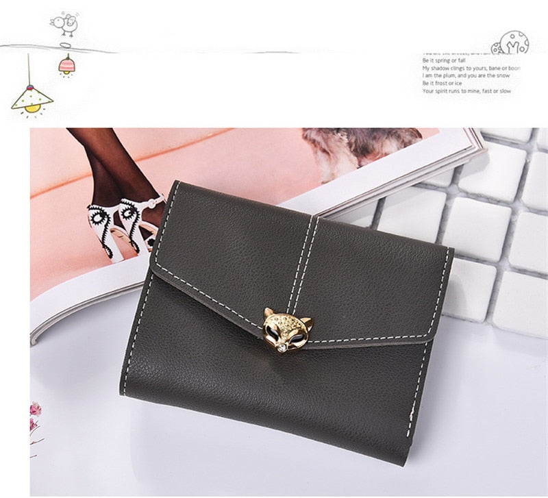 Tri-fold fashion wallet multi-card female purse High-quality PU leather Card & ID Holders women's handbags