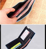Korean hit color High quality PU leather clutch Short wallet color purse money clamps purse for men