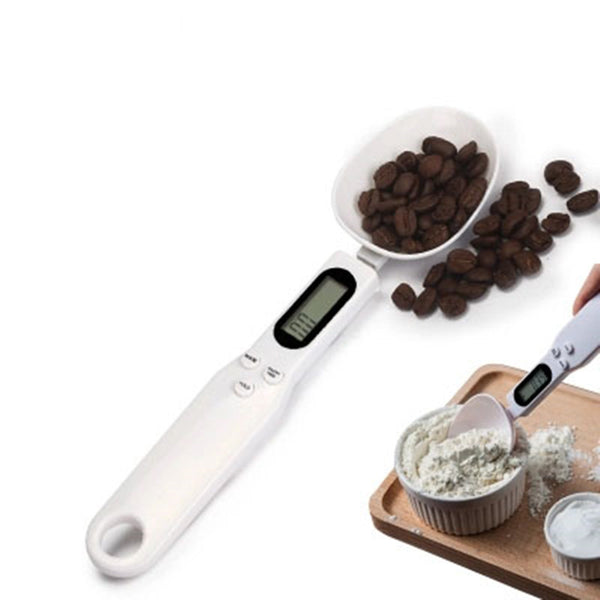 White Digital Measuring Spoons With Scale for Cooking Kitchen Scale Tools Liquid /Bulk Food LCD Display volume scales