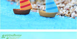 3pcs/lot micro-landscape decoration Mediterranean style Aegean sea zakka small sailing boat handmade aquarium decoration