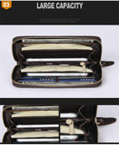 Leather men's woven wallet casual trendy long wallet fashion personality clutch High-quality genuine men's wallets