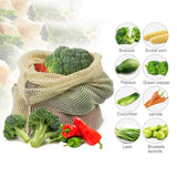 Reusable Produce Fruit Vegetable Bags Cotton Mesh Storage Bags for Potato Onion Market bag Shopping Bag Home Kitchen Organizer