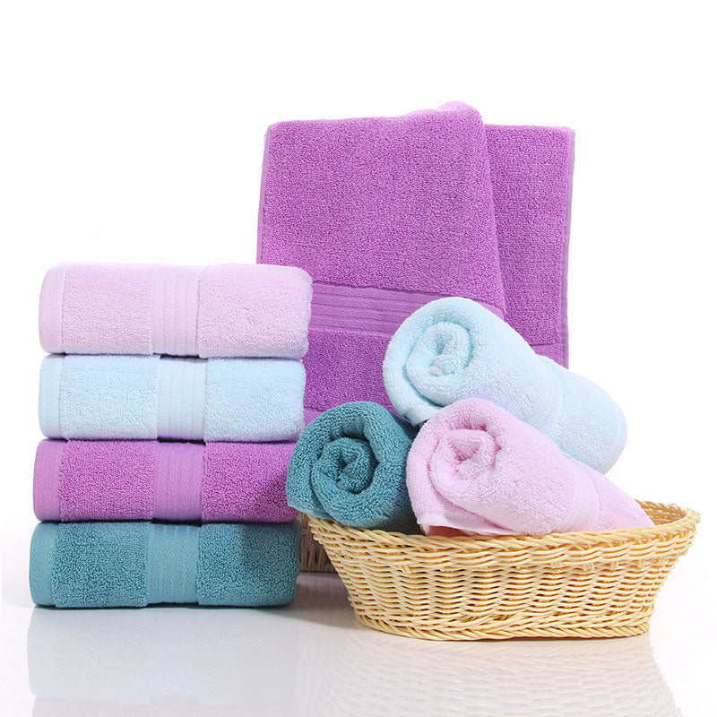 HELLOYOUNG Solid Color 130g Soft Cotton Face Towel For Adults Thick Bathroom Super Absorbent Towel 34x74cm