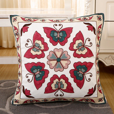 BZ131 Luxury Cushion Cover Pillow Case Home Textiles supplies Lumbar Pillow Peacock butterfly embroidery pillows chair seat