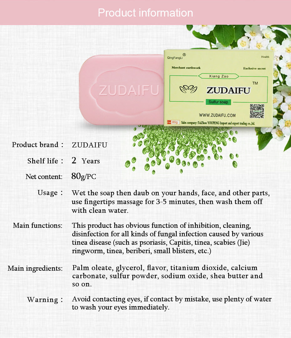 Sulfur Soap Skin Conditions Acne Psoriasis Seborrhea Eczema Anti Fungus Bath Cream Skin Care Cream Antibacterial