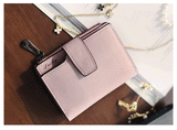 Fashion Small Female Purse short purse Lady Letter Snap Fastener Zipper Short Clutch Wallet Solid Vintage Matte Women Wallet