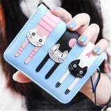 HOT New Coming Fashion Lady Women Short Check Purse Cat lovely wallet PU Leather wallet Card holder Famous brand Wallet