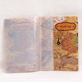 New World Trip Map Travel Passport Covers for Men , PVC Leather ID Card Bag Passport holder Passport Wallets 14*10cm