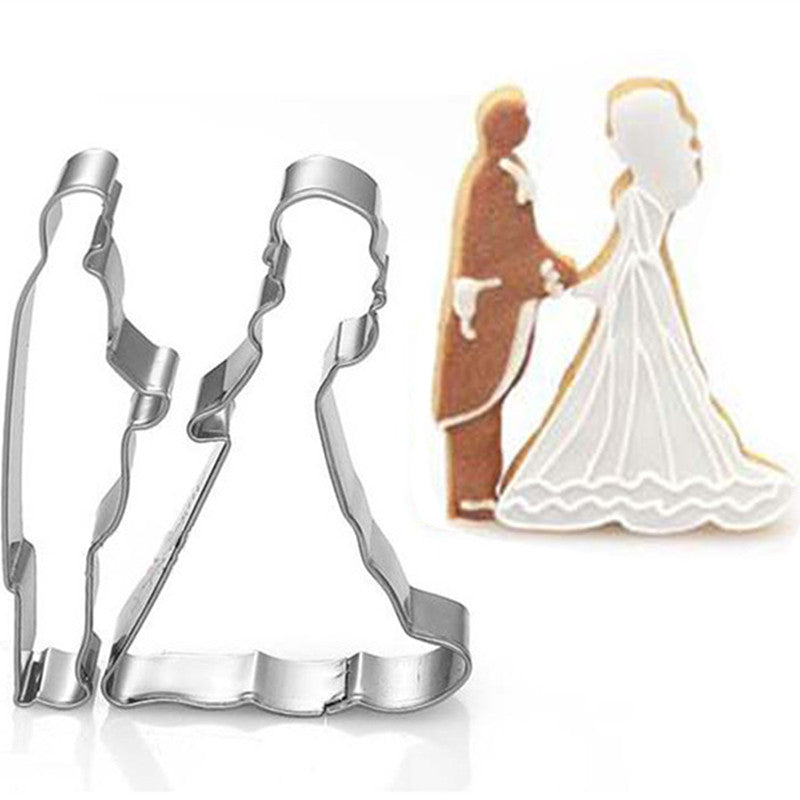 Bride And Groom Wedding Cookie Mold Cake Chocolate Egg Fondant Mould Biscuit Pastry Set Kitchen Baking DIY Tools Main image