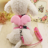 Cute Angel Pet Dog Leashes and Collars Set Puppy Leads for Small Dogs Cats Designer Wing Adjustable Dog Harness Pet Accessories
