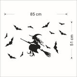 Creative Halloween Witch Wall Stickers Home Decorative Waterproof Wallpapers