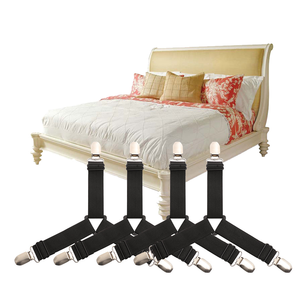 4pcs New Elastic Cover Blankets Grippers Holder Bed Sheet Clip Mattress Fasteners Fixing Slip-Resistant Belt Clip Home Living