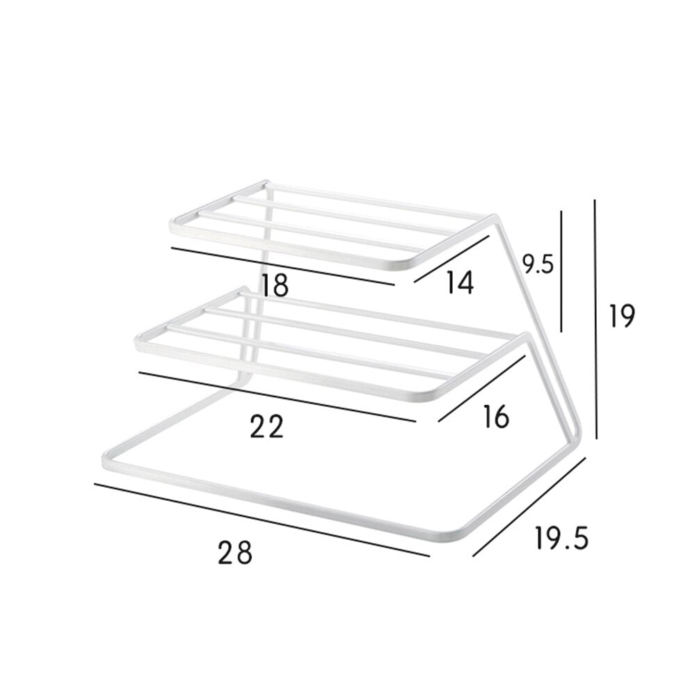 2 Tier Dish Rack Stainless Steel Kitchen Dish Drainer Cup and Dish Organizer(Black)