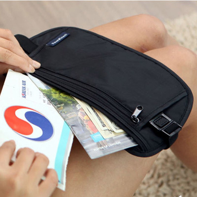 Cloth Travel Pouch Hidden Wallet Passport Money Waist Belt Bag Slim Secret Security Useful Travel Bag Main image