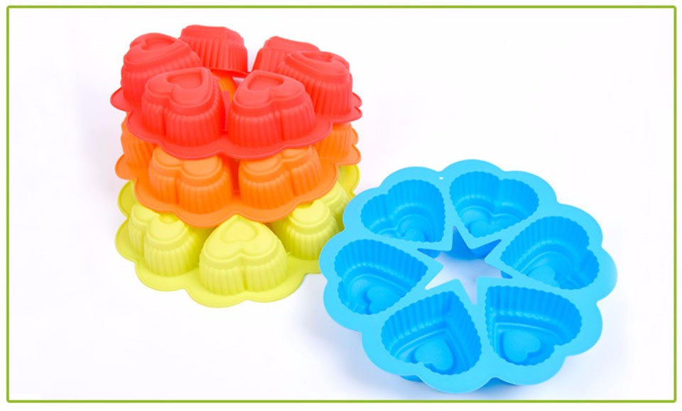 DlY 25*25*4.5cm 136g heart Shape Silicone Cake Mold Baking Tools Bakeware Maker Mold