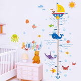 Nursery Height Growth Chart Wall Sticker Kids Boys Girls Underwater Sea Fish Anchor Finding Nemo Decorative Decor Decal Poster