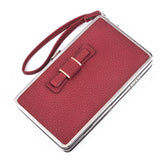 New bow lunch box bag litchi pattern wallet the long section of the phone package Money bags women's wallet wallet-fem