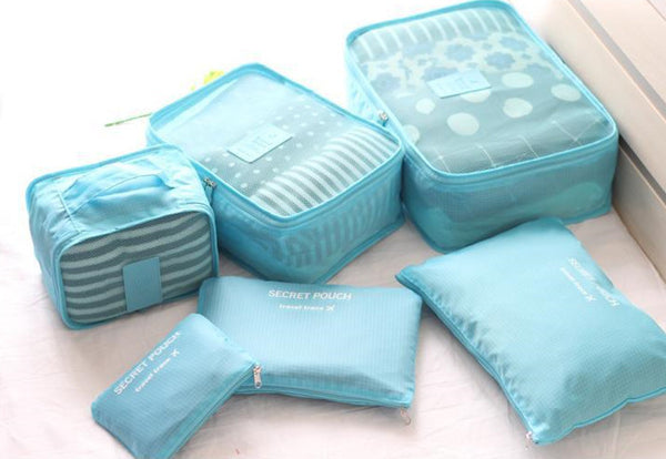 Travel Storage Bag Set  6 PCS For Clothes Tidy Organizer Pouch Suitcase Handbag Home Closet Divider Drawer Organiser