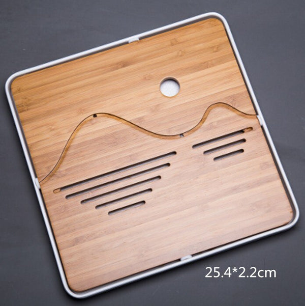 Kung Fu Tea Set Natural Wood Bamboo Tea Tray Rectangular Traditional Bamboo Tea Room Board Table Chinese Tea Room Tools