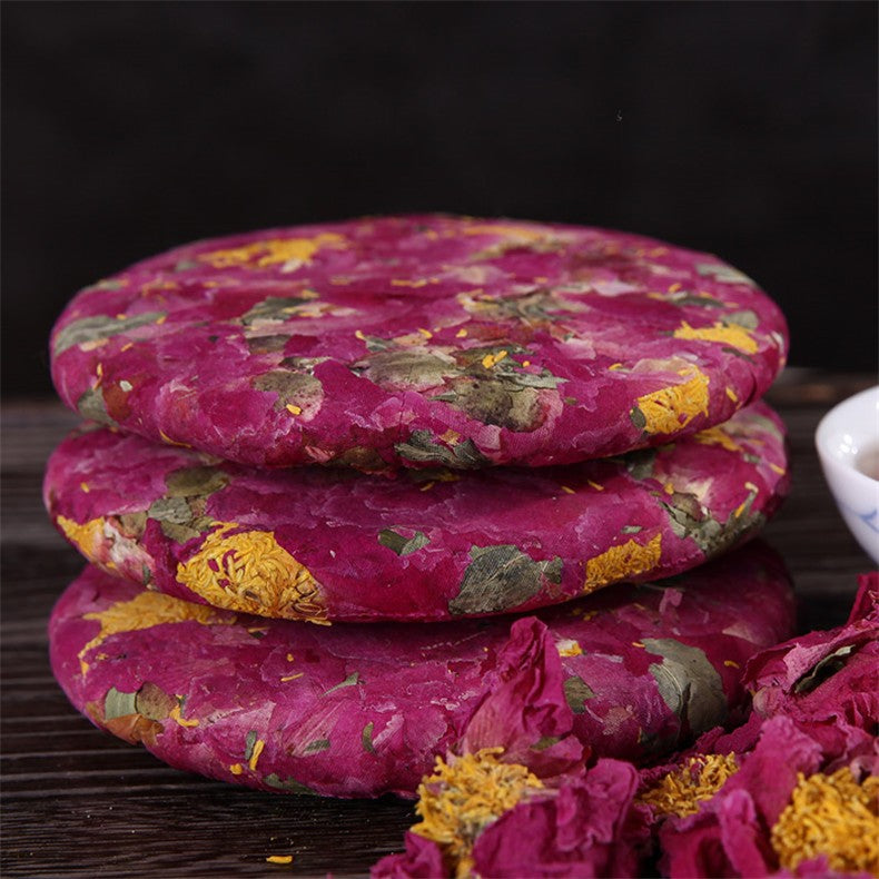 TemuTea 200g Quality Artistic Blooming Tea Peony Scented Puer Flower Nectar Fruit Herbal Tea