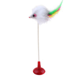 Funny Pet small animals Toys for Cats and dog Feather Mouse Bottom Sucker Kitten Playing Toys Pet Seat Scratch Toy For dog