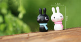 XBJ058 Mini Rabbit 2pcs Animal Miniature Fairy Garden Decoration Doll House Terrarium Decor Ornament Toys