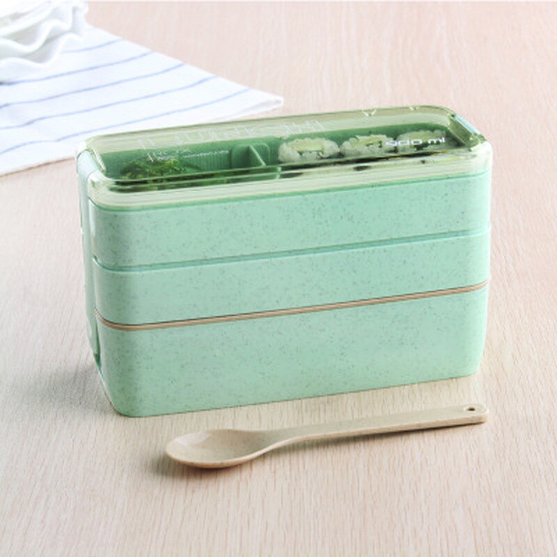 New Arrive 750ml Japanese Microwave Lunch Box Portable 3 Layer Bento Box Healthy Food Container Oven Dinnerware set