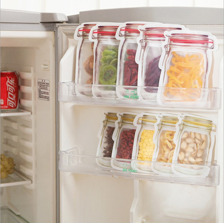 Bottle shape storage Clear Bag Plastic Baggy Grip Self Seal Resealable Reclosable Zip Lock Bag For Home Sundries Storages