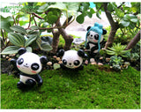2pcs/lot Moss micro landscape decoration DIY material assembly landscaping material decoration raccoon little panda