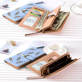 Women Wallet Leather Card Coin Holder Money Clip Long Phone Clutch Photo High Quality Photo Fashion Cash Pocket Female Purse