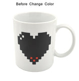 Creative Heart Magic Temperature Changing Cup Color Changing Chameleon Mugs Heat Sensitive Cup Coffee Tea Milk Mug Novelty Gifts