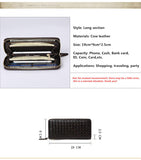 Leather men's woven wallet casual trendy long wallet fashion personality clutch High-quality genuine men's wallets