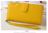 High-capacity candy-colored zipper wallet High quality Leather Handbag button Cross-shaped long section Wallets