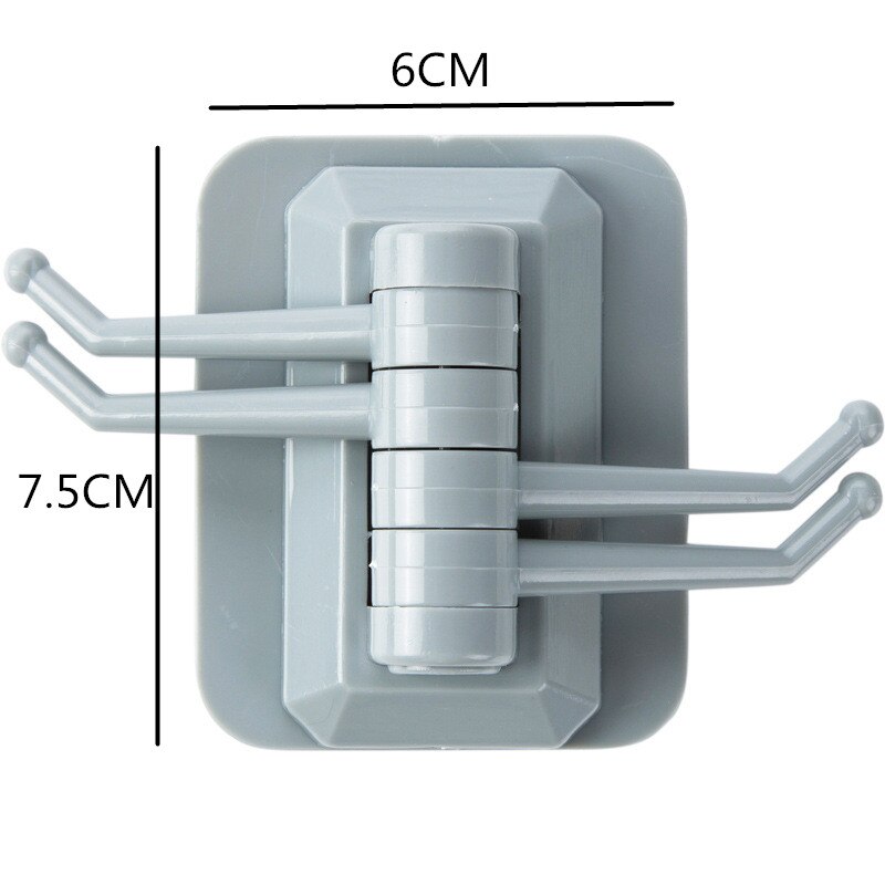 Rotary 4-Hook kitchen bathroom wall rack towel rack without screw and trackless hook drop shipping Secondary image