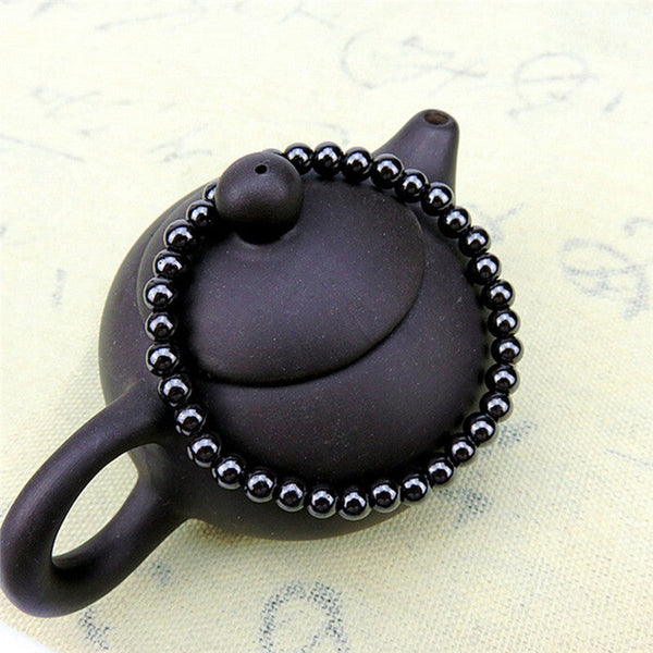 Unisex Luxury Slimming Bracelet Weight Loss Round Black Stone Magnetic Therapy Bracelet Health Care 1PCS