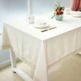 HELLOYOUNG White Decorative Table Cloth Cotton Linen Lace Tablecloth Dining Table Cover For Kitchen Home Decor U1132