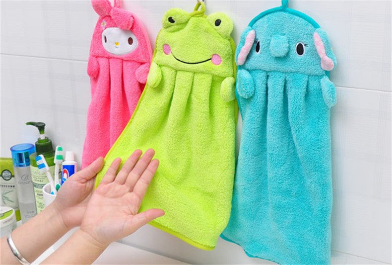 Lovely Cartoon Children Hand Dry Towel For Kids Kitchen Bathroom Kid Soft Plush Fabric Hang Towel For Children Towels