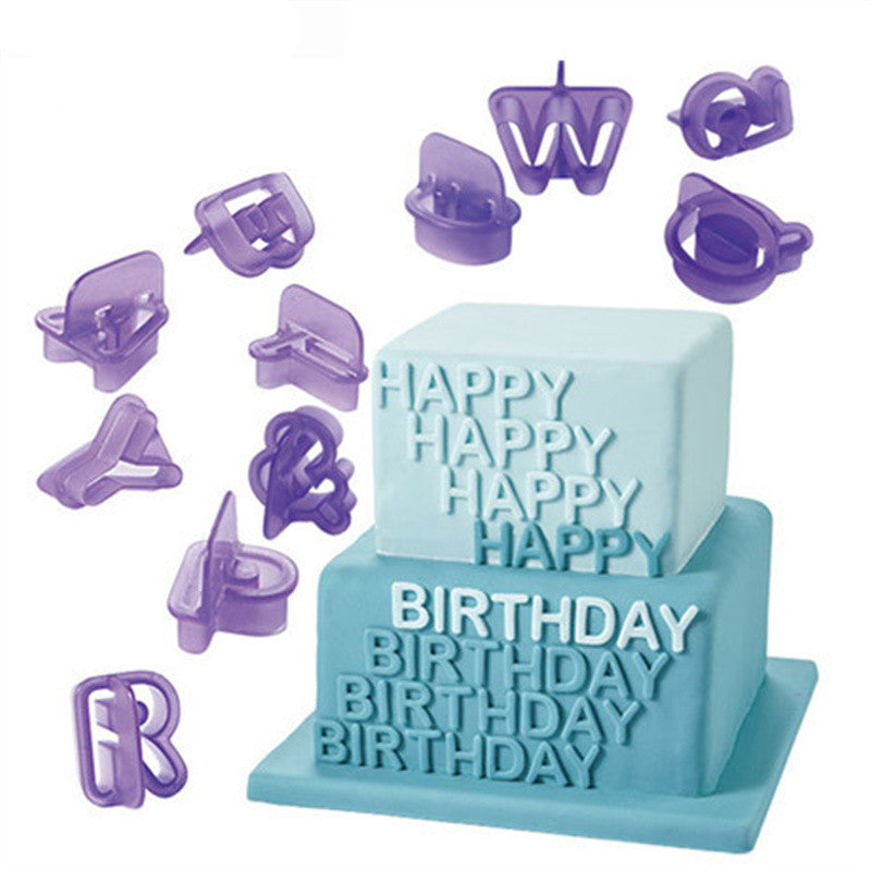 New 40 PCS/Lot Number Letters Happy Birthday Plastic Fondant Cake Decoration Tools Font Alphabet Cookie Biscuit Cutter Main image