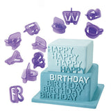 New 40 PCS/Lot Number Letters Happy Birthday Plastic Fondant Cake Decoration Tools Font Alphabet Cookie Biscuit Cutter