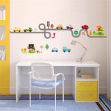 Cartoon Cars Highway Track Wall Stickers For Kids Rooms Sticker Children's Play Room Bedroom Decor Wall Art Decals