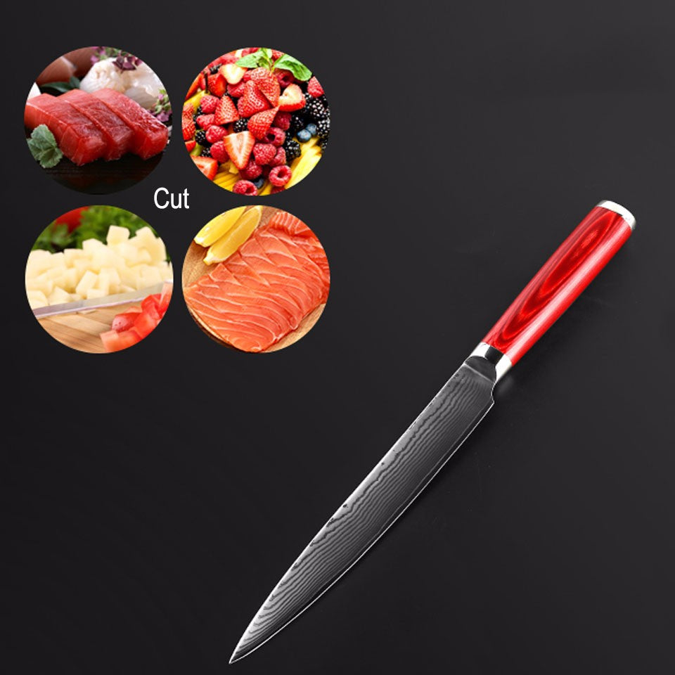 new damascus steel blade color wood handle 8 inch damascus filleting knife 71 layers damascus cleaver knife