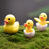 XBJ018 Mini Decoration 2 pcs Crafts Garden Duck Ornament 1 Adult Duck and1 Hatching Duck Terrarium Figurines Micro Landscape