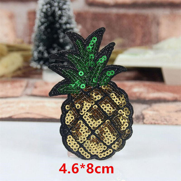 Cute Sequins Cartoon Fruit lip panda Patches embroidered patches for clothes wedding clothing DIY patchwork fabric
