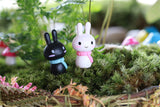 XBJ058 Mini Rabbit 2pcs Animal Miniature Fairy Garden Decoration Doll House Terrarium Decor Ornament Toys
